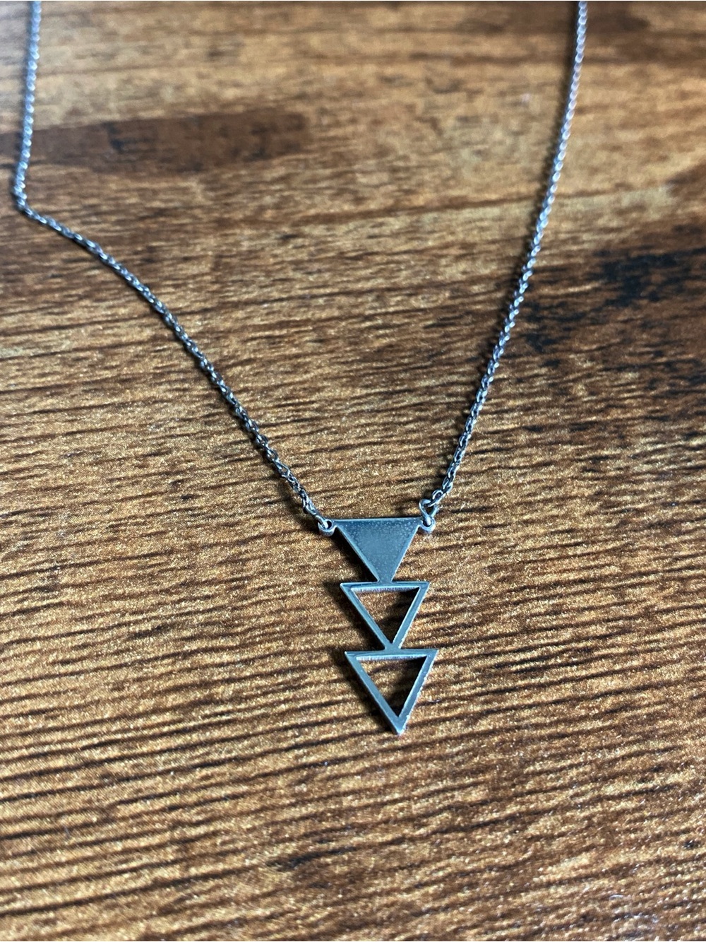 sterling silver 925 minimalist chevron triangle necklace